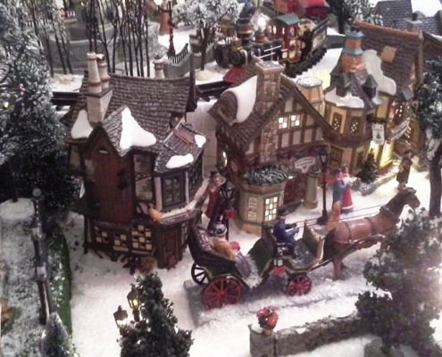 villaggio di natale in miniatura